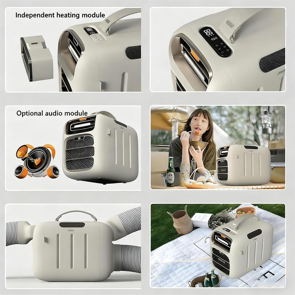 Tragbare Klimaanlage - Schnelles Kühlen & Heizen, 3 Windgeschwindigkeiten, geringer Stromverbrauch, ideal für Camping & Outdoor