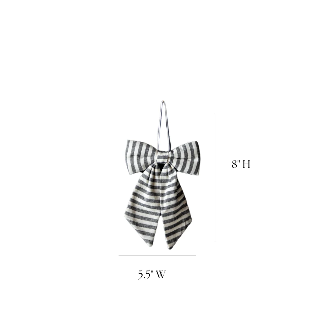 Striped Charcoal Fabric Bows