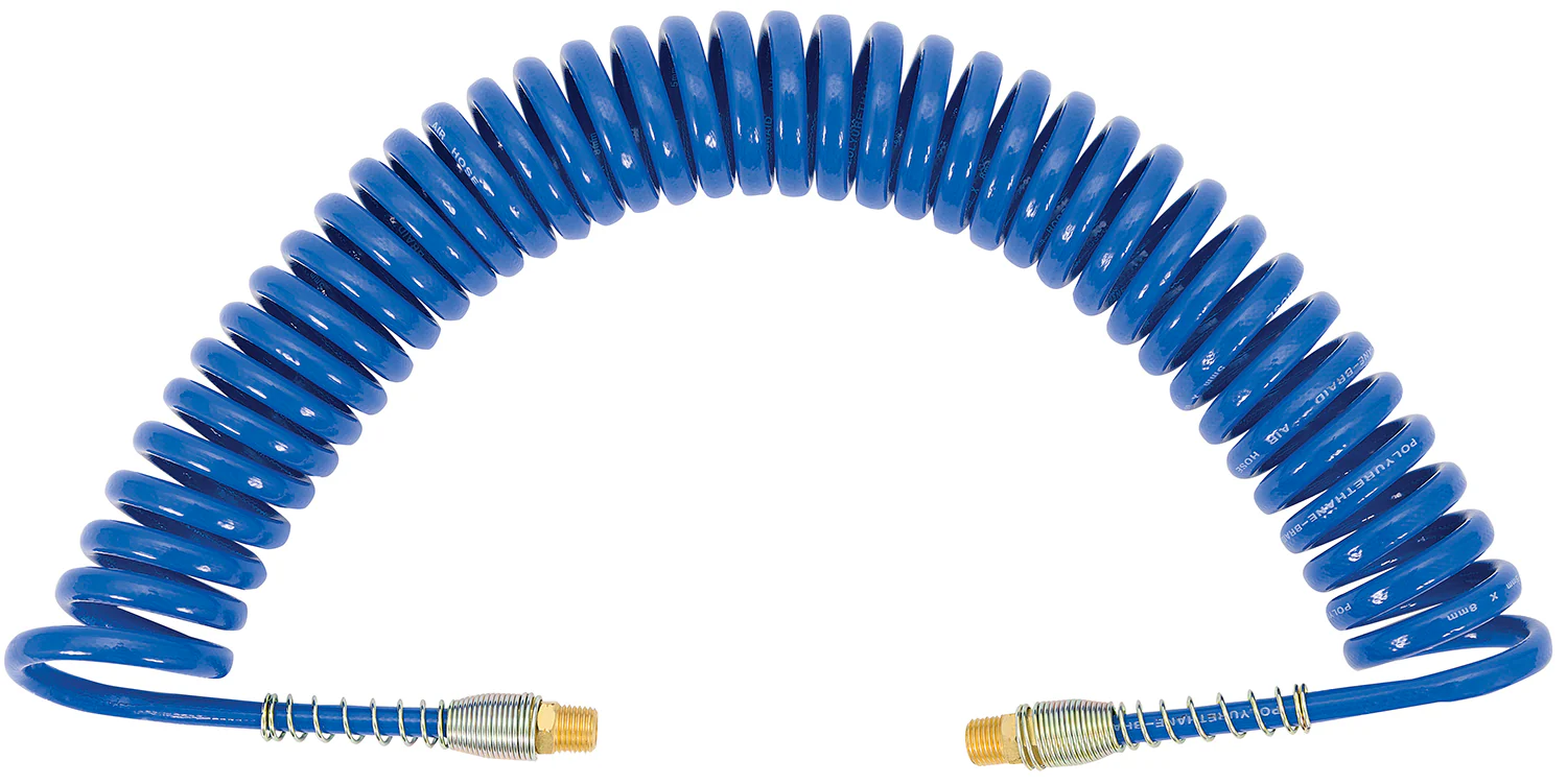 Jet APUB-1425  ~  Recoil Air Hose with Swivel Male Fittings and Protective Spring (1/4 Inch x 25 ft)