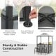 3-Piece Patio Bar Set Grill Gazebo & 2 Bar Stools with Tempered Glass Bar Table