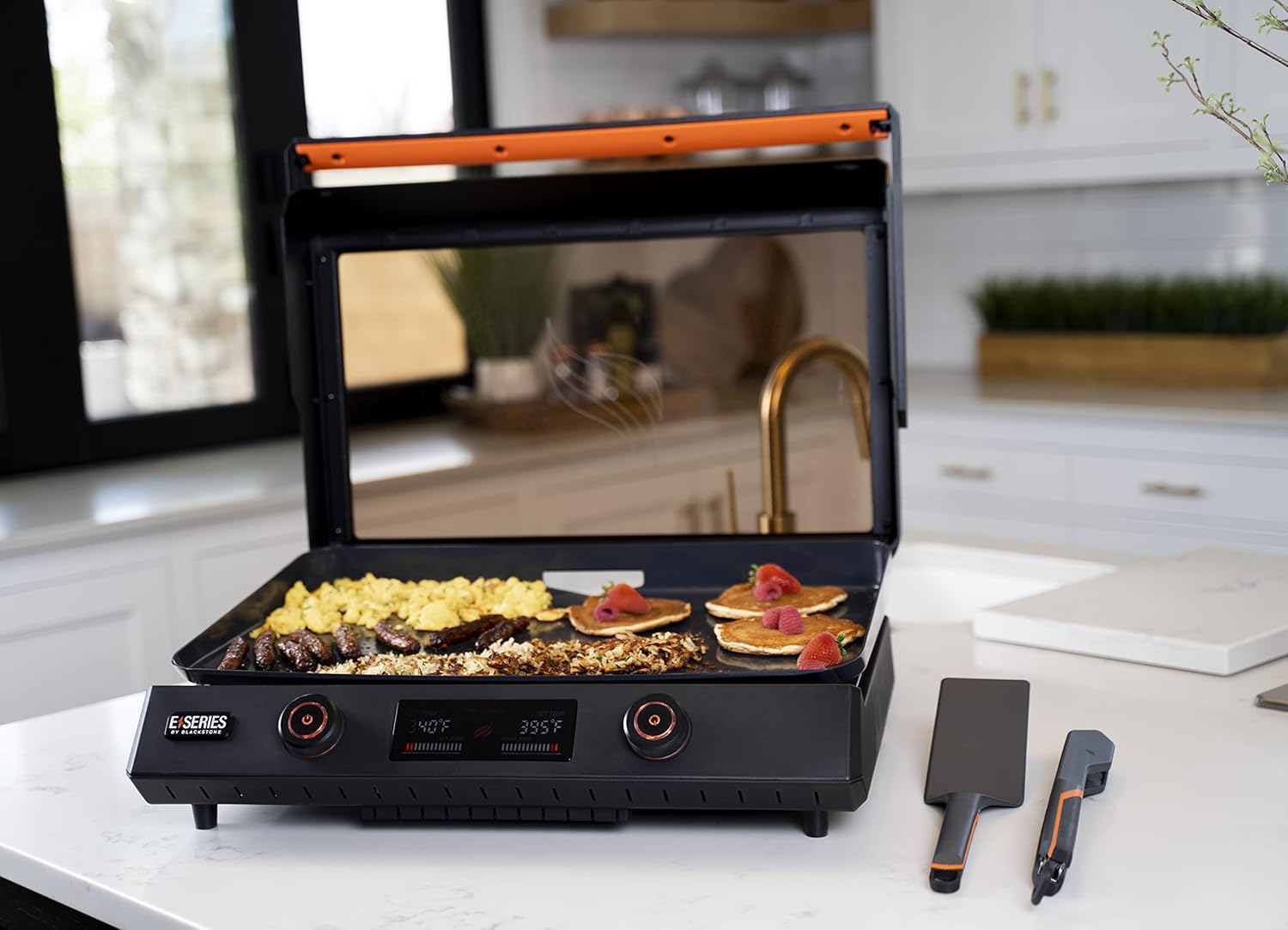 22 Inch Electric Griddle Nonstick with Lid  8001 E-Series Tabletop Large Griddle By Blackstone with Blackstone Griddle Accessories For Indoor and Outdoor Use