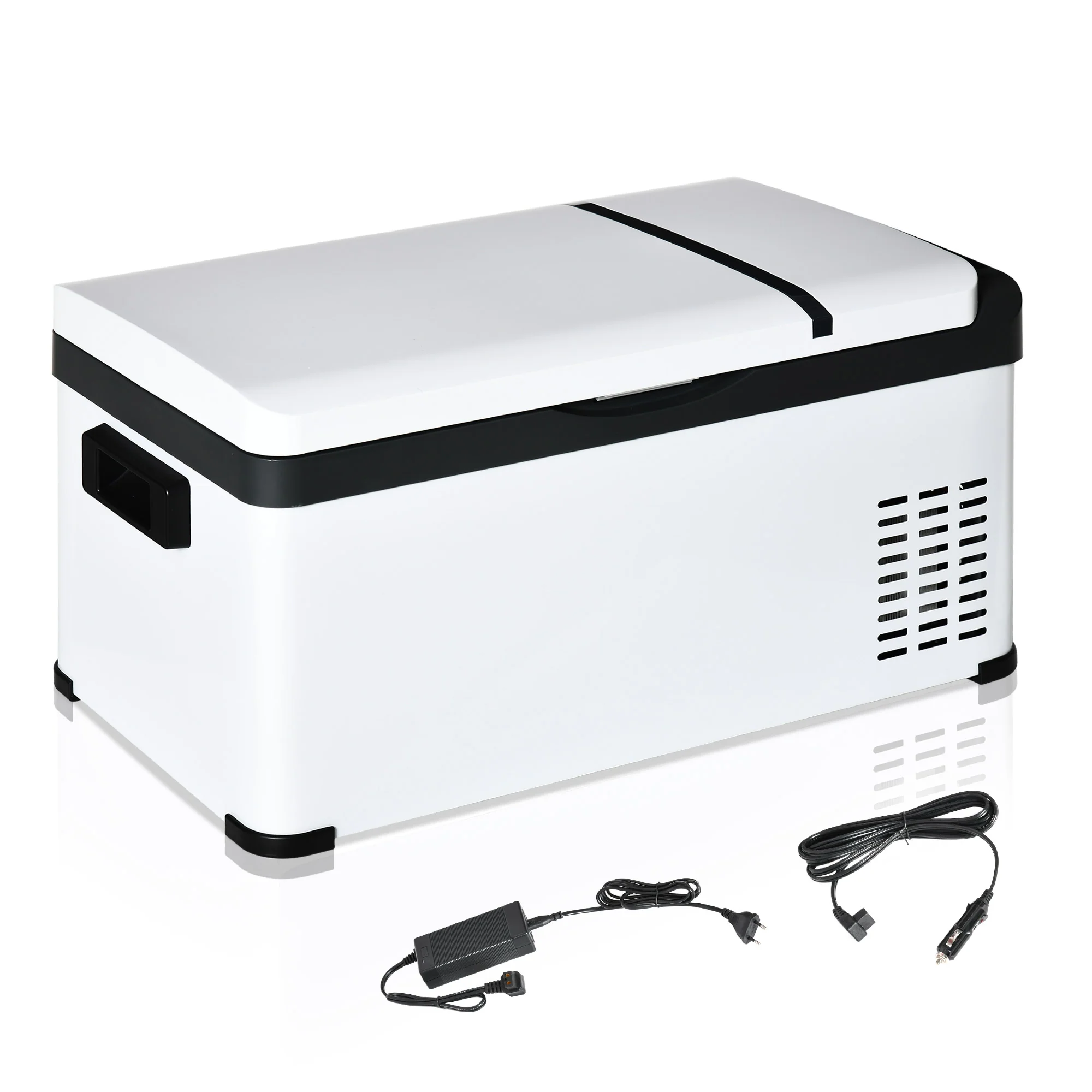 Easycomfort Frigo Portatile Elettrico 20L 12V con Maniglia e Display LCD – Compatto Bianco 61x32x28,5 cm