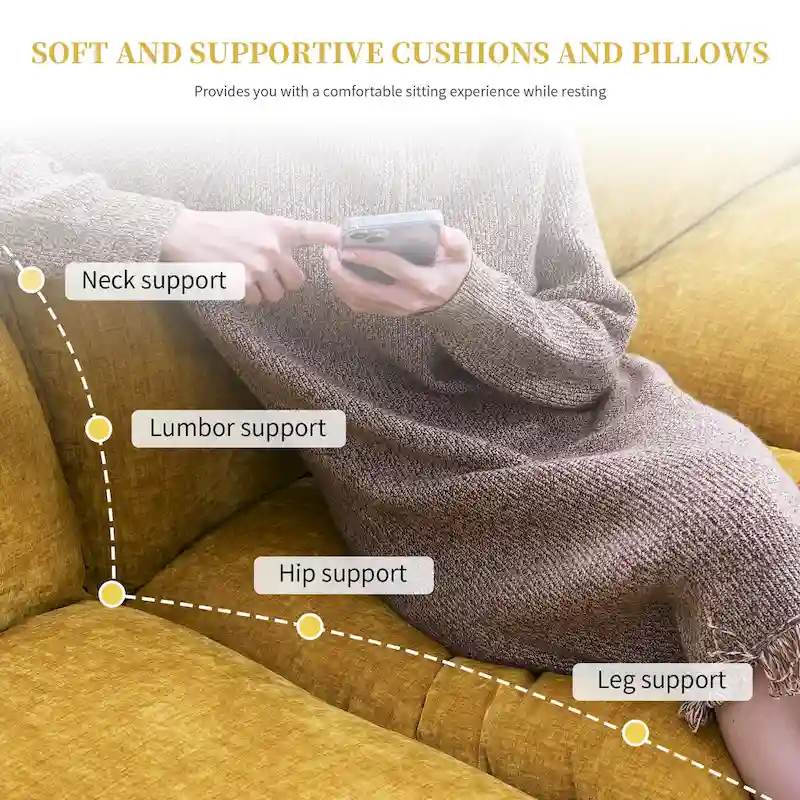 Modern 5-Seat L-Shaped Cloud Sleeper Sofa Couch with Chaise Lounge with Double Seat Cushions