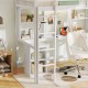 Twin Loft Bed with LED Light and Desk No Box Spring Needed