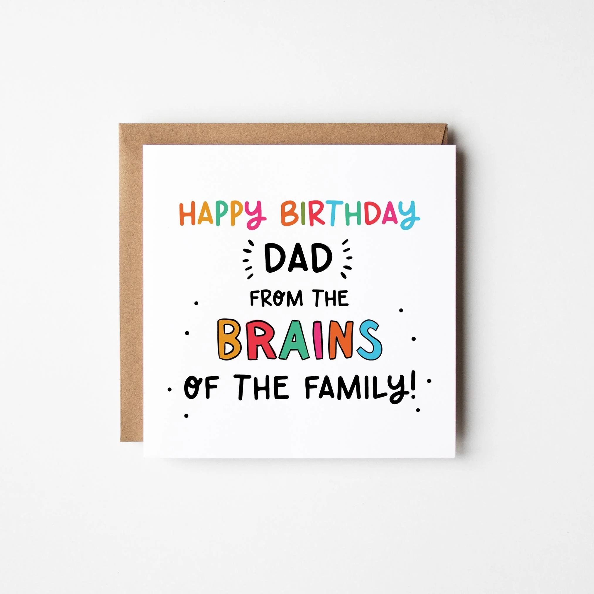 Birthday Card For Dad From The Brains a?�� Funny Birthday Card For Dad a?�� Dad Birthday Card