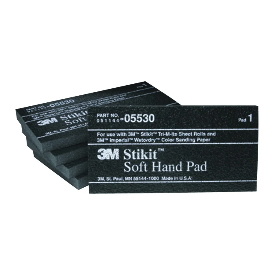 3M 05530  ~  Stikit Soft Hand Pad 0 2 3/4 in x 5 1/2 in x 3/8 in (7 cm x 13.97 cm x 0.95 cm) 5 Pads Per Box