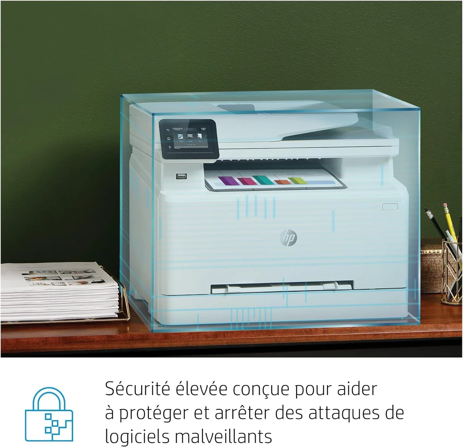 Stampante laser multifunzione a colori HP Color LaserJet Pro MFP 3302fdwg, Fax, Stampa automatica fronte/retro, Touchscreen, Wi-Fi, Ethernet, USB, HP Wolf Pro Security