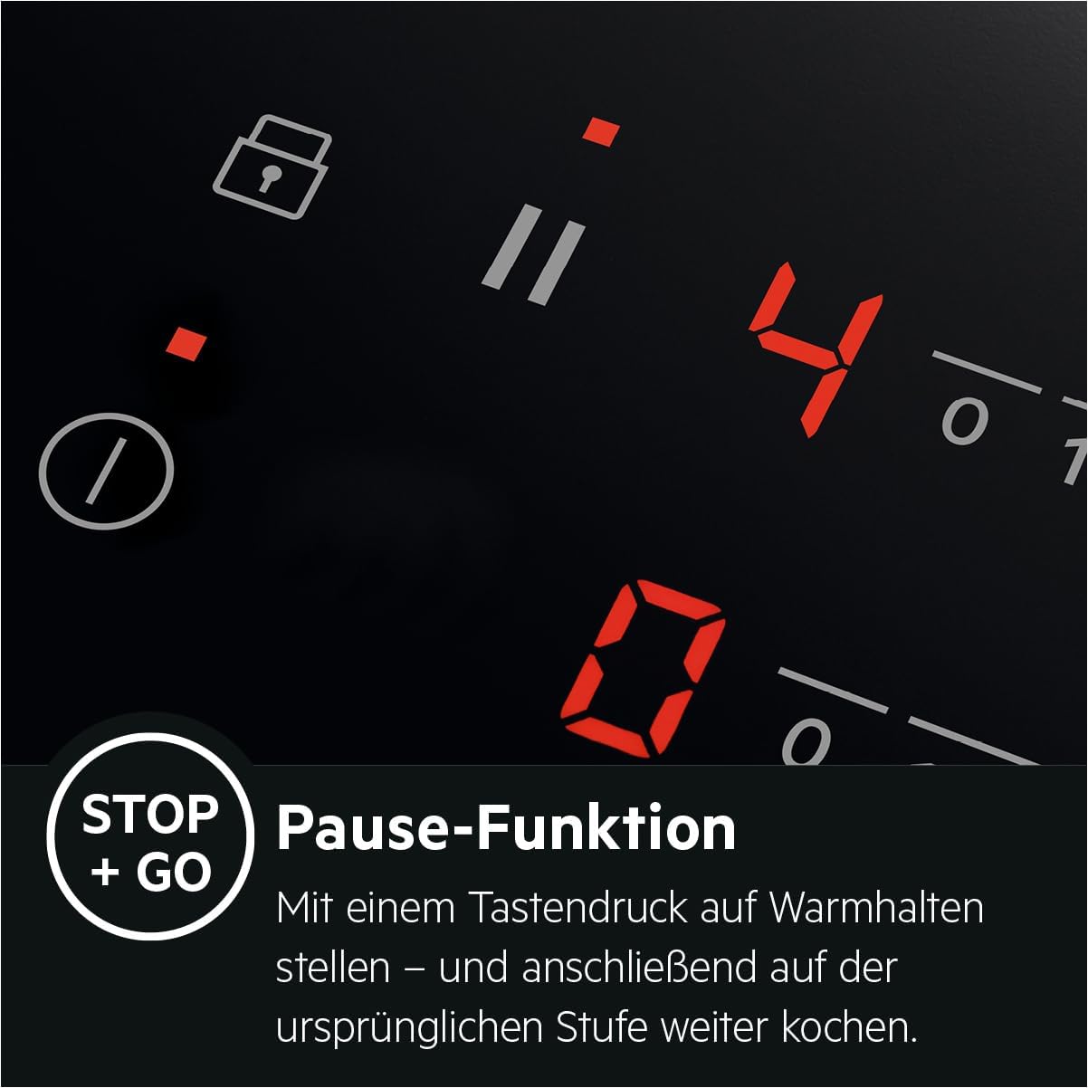 AEG HK654070FB Autarkes Kochfeld/Strahlenbeheizt/Slider-Bedienung / 60 cm/Facetten-Design / 4 Kochzonen/Bräterzone/Kindersicherung