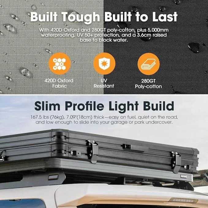 San Hima Gibb Rooftop Tent Hardshell With Ladder Outdoor Waterproof Camping 4×4