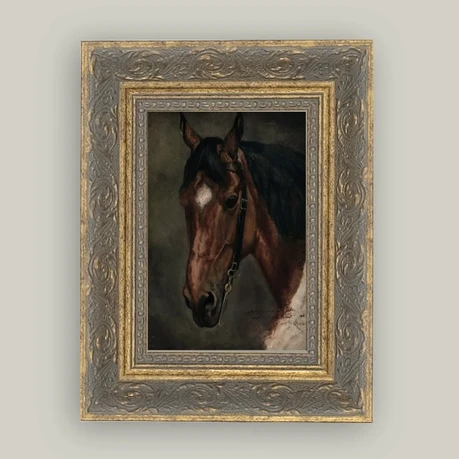Horse Portrait Framed Antique Inspired Art
