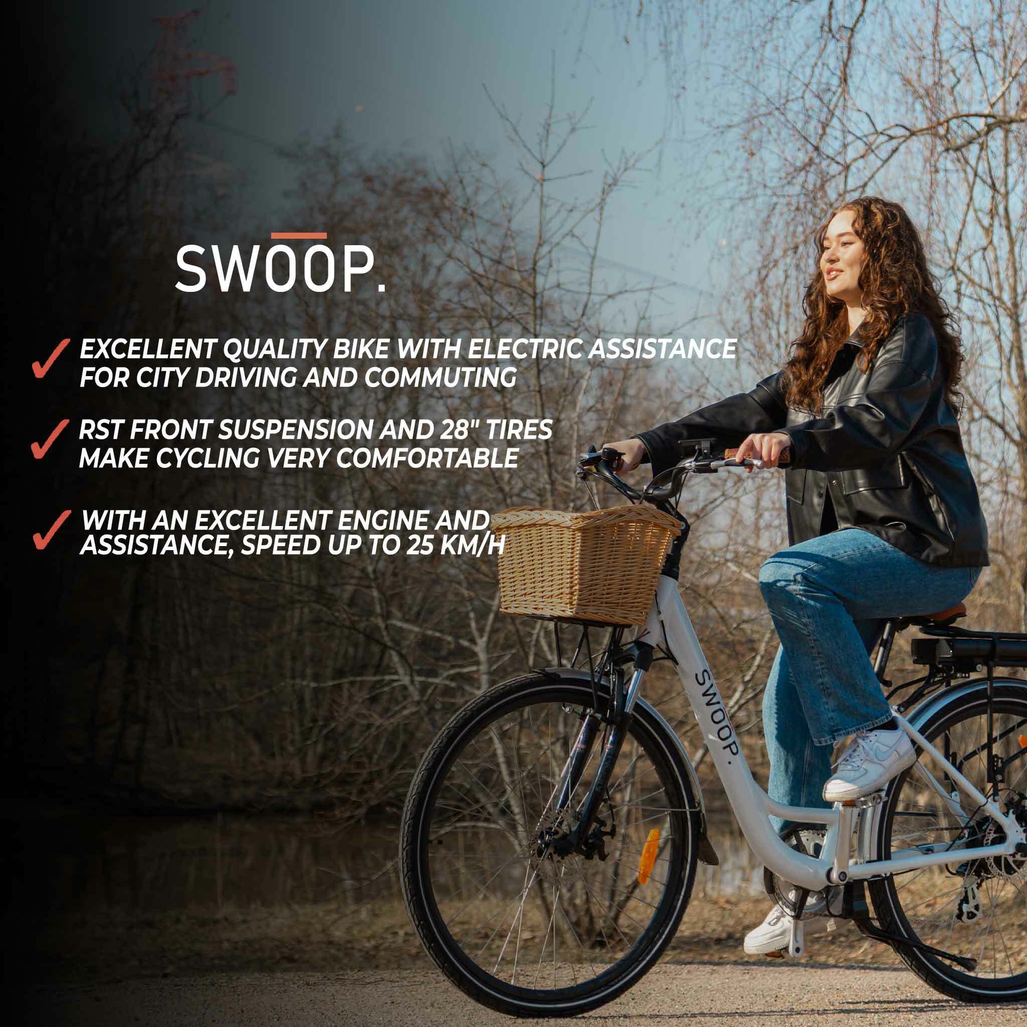 Swoop City elektrische fiets, vrouwen 28