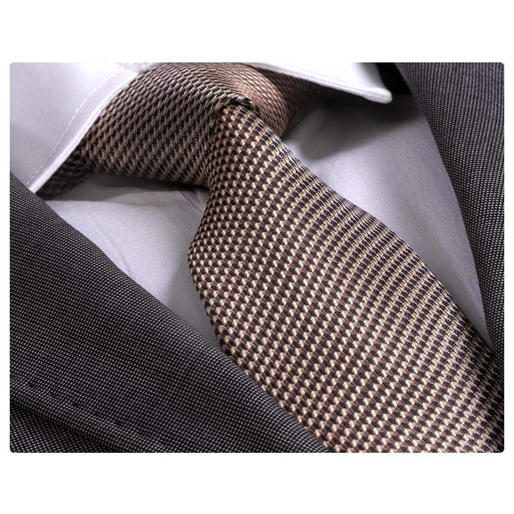 Gold Brown Herringbone, Men's Premium Neck Tie