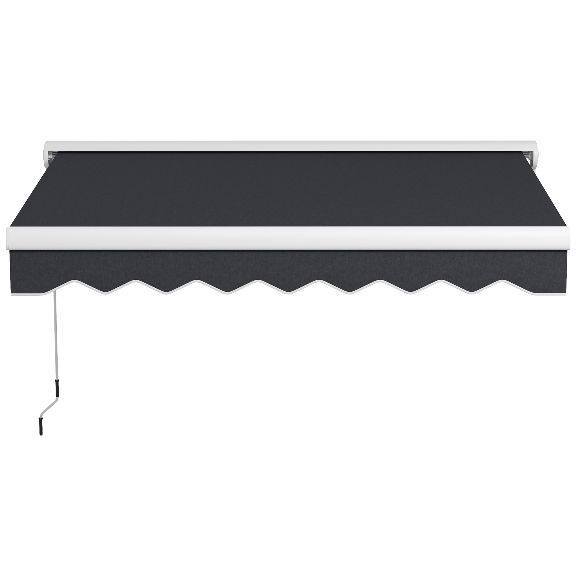 Outsunny Aluminium Markies, Uitschuifbare Markies 2.5x2m, Elektrisch Met Afstandsbediening, Aluminium Frame, Grijs
