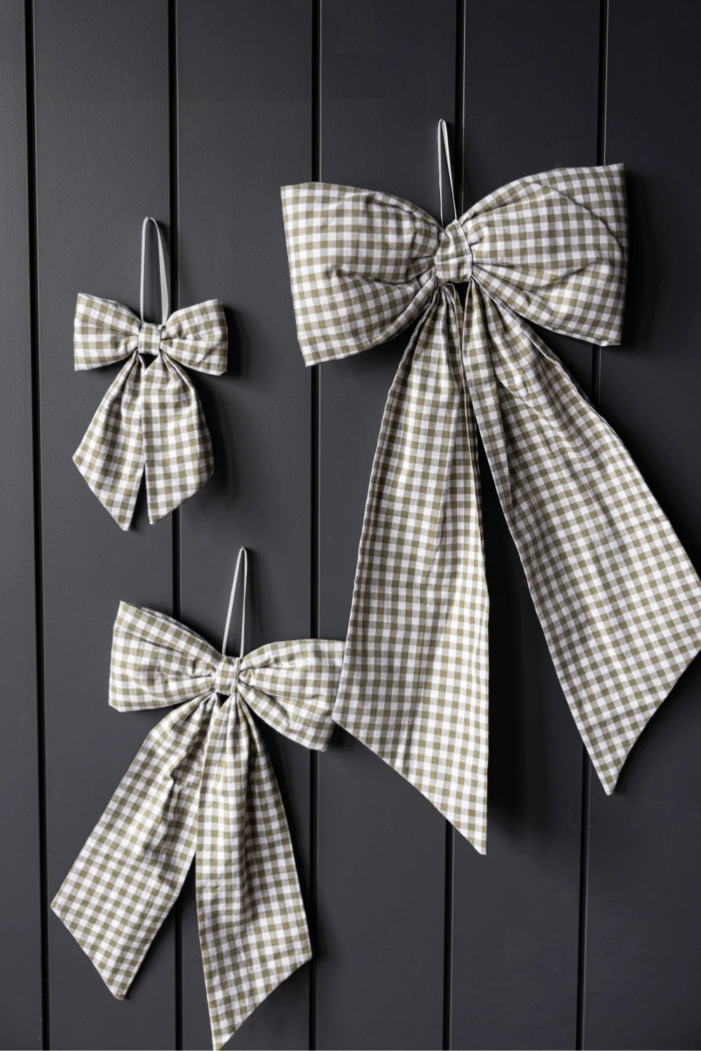 Gingham Green Fabric Bows