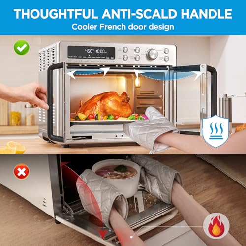 Midea Flexify French Door Toaster Oven Air Fryer Combo, 26.4 QT, Extra Large Air Fryer Countertop Oven 10 in 1 Combo, 25% Faster Cooking and 90% Less Oil, Stainless Steel : Home & Kitchen