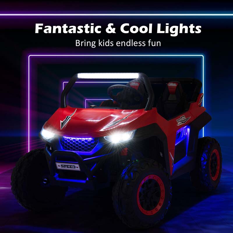 12V 2 Seater Kids Ride On Utv Car Battery Powered Rc Electric Vehicle With Lights Amp Music