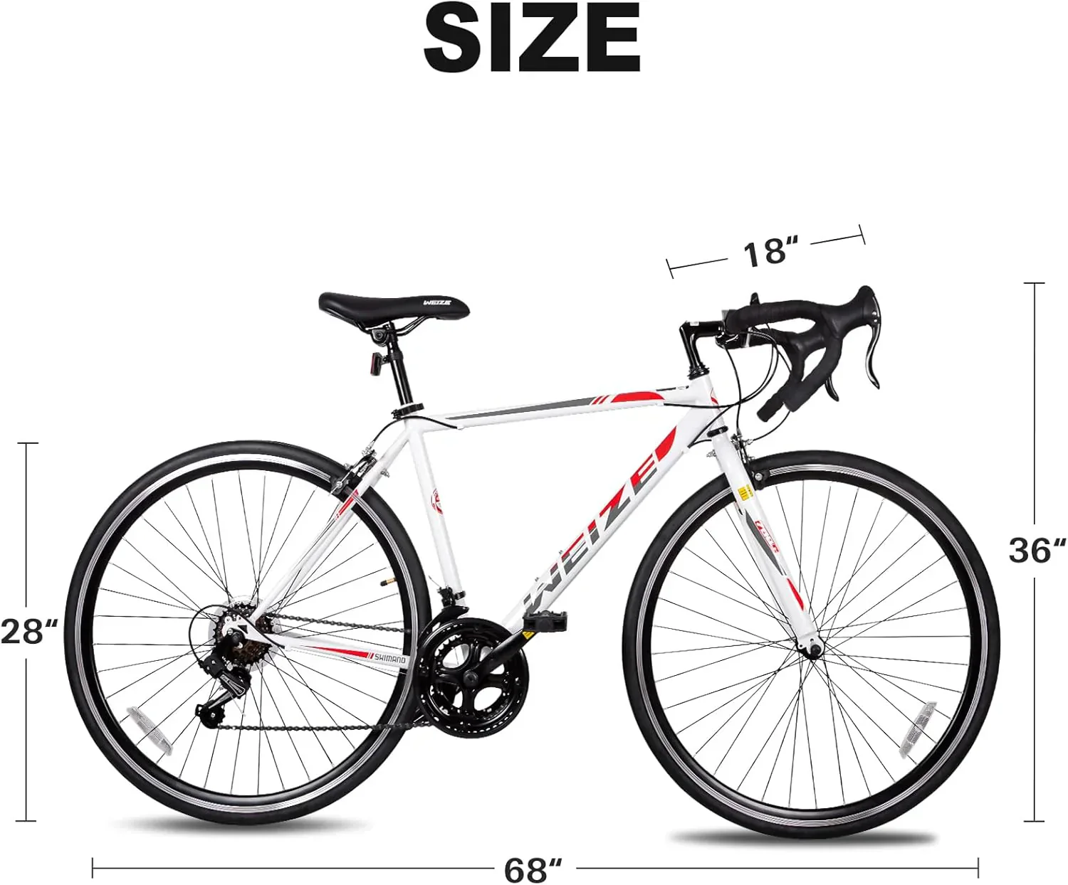 WEIZE Road Bike 700C Wheel City Commuter Bicycle Shimano 14 Speed Drop Bar Racing Adult Bike