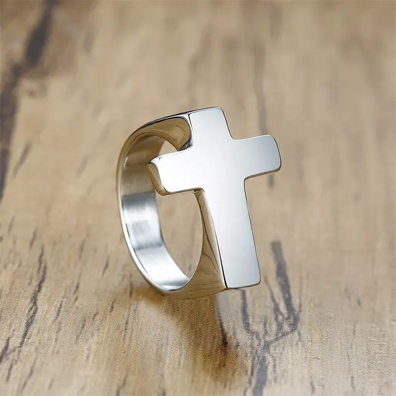 Mens Cross Ring | Hip Pop Jewelry | Ring with Cross | Gift for Him