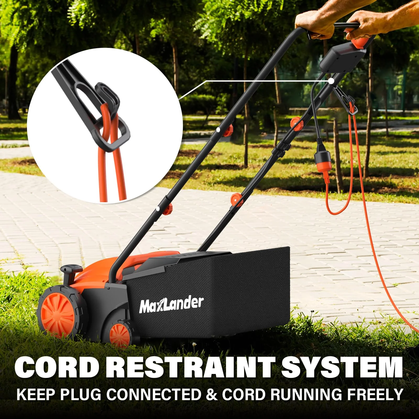 MAXLANDER Electric Dethatcher and Scarifier, 13?? 12Amp 2-in-1 Lawn Dethatcher with 4-Position Depth Adjustment, 30L Removable Collection Bag, Airboost Technology Increases Lawn Health