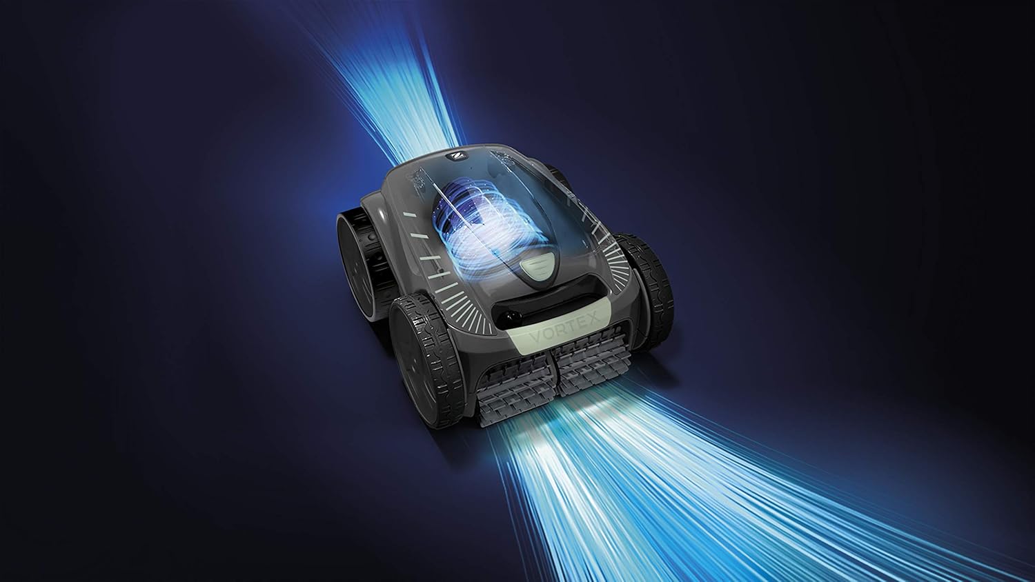 Zodiac Vortex AV35050 Robot nettoyeur autonome pour piscines jusqu’à 12 x 6 m, Nettoie le fond, les parois et la ligne d’eau et avec charriot, couleur gris