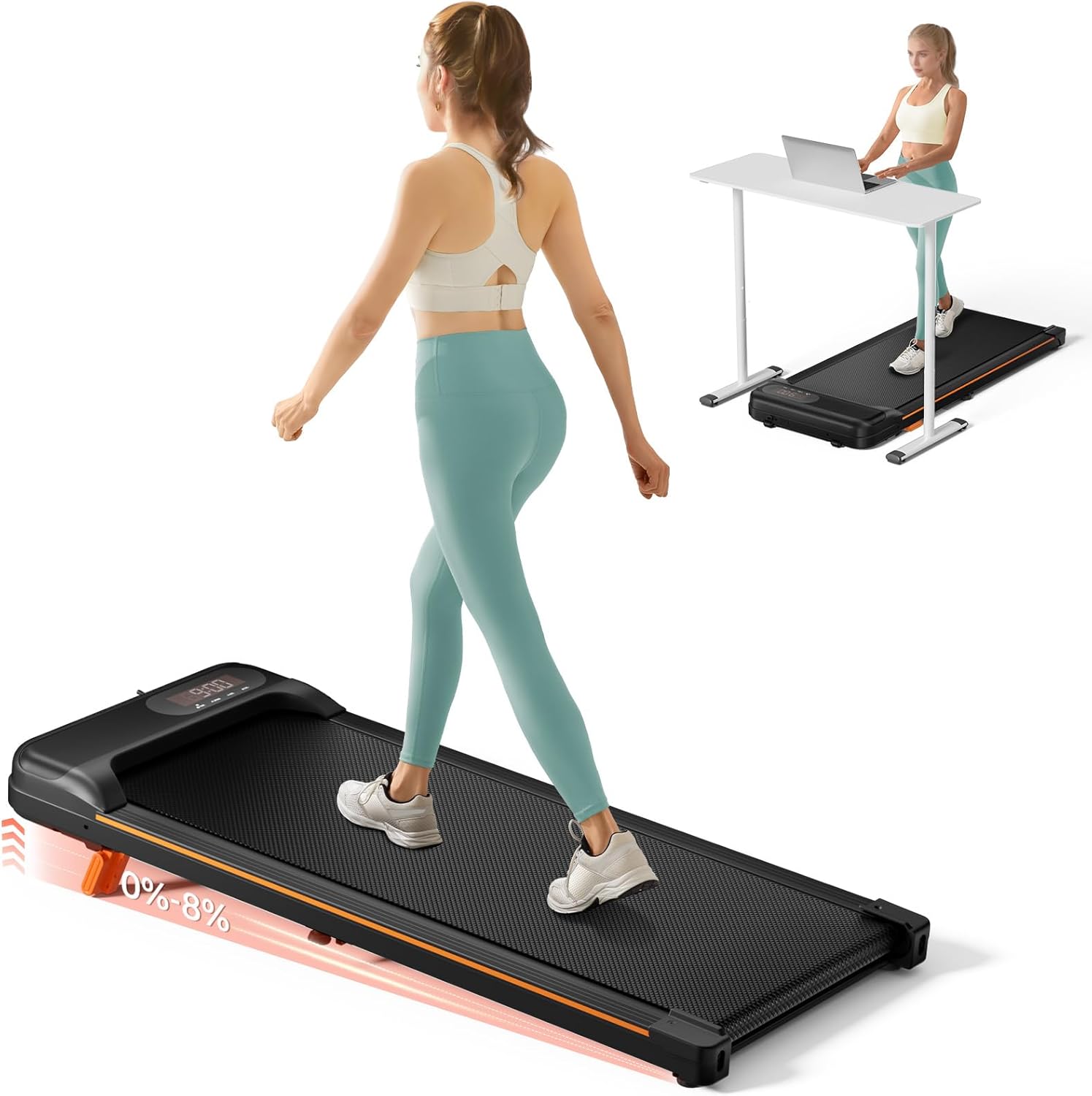 2025 Caminadora Walking Pad met Hellingshoek voor Thuiswerken �C Draagbare Loopband van 2.5HP met Draagvermogen van 280 lbs, Afstandsbediening en LED-scherm