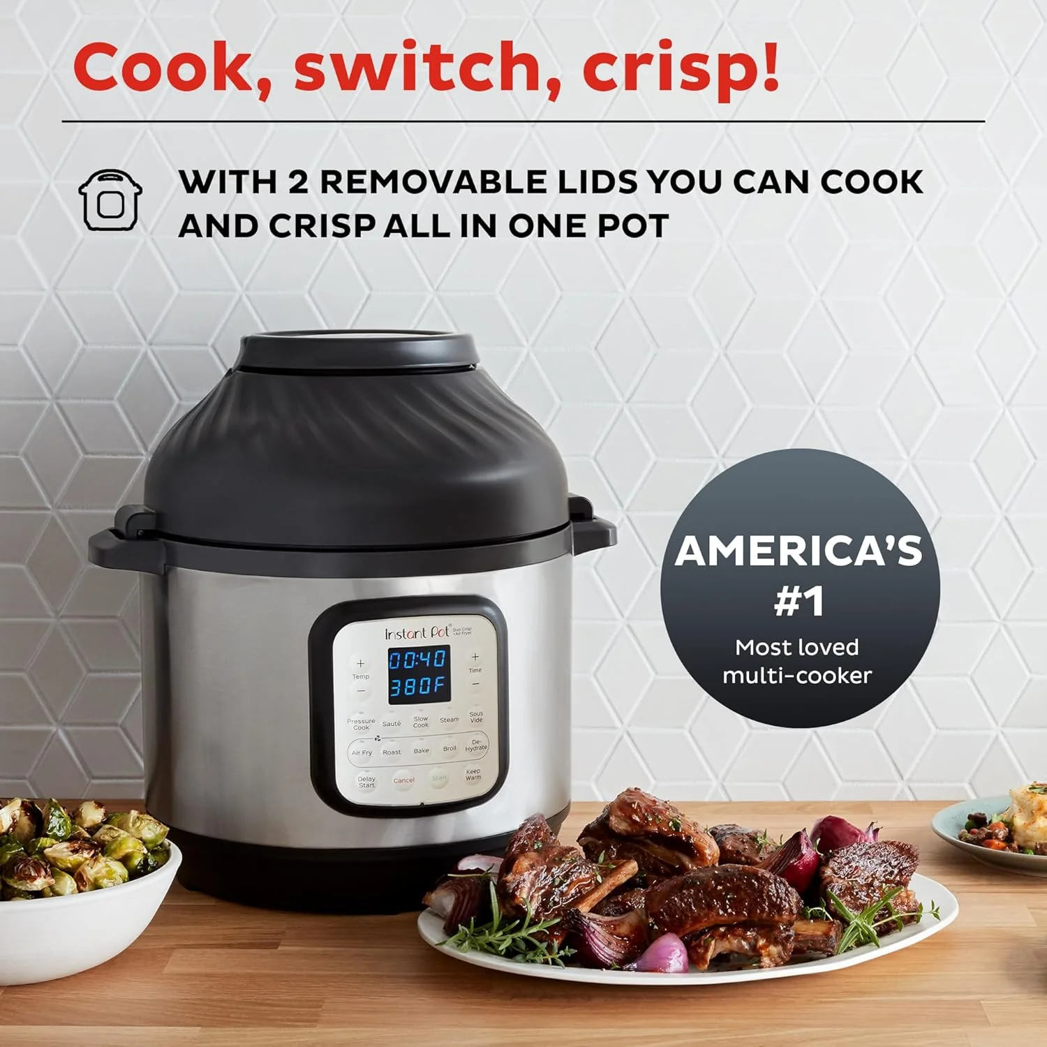 Instant Pot Duo 7-in-1 Electric Pressure Cooker, Slow Cooker, Rice Cooker, Steamer, Sauté Pan, Yogurt Maker, Warmer, and Sterilizer
