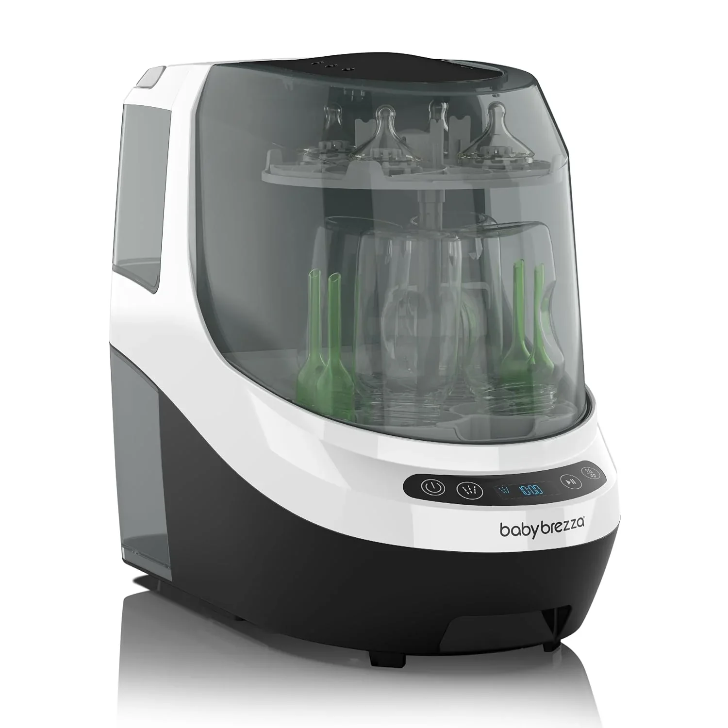 Baby Bottle Washer Pro – Bébi cumisüveg mosó, sterilizáló és szárító – Minden egyben gép, mely cumisüvegeket, mellszívó alkatrészeket és itatópoharakat tisztít – Helyettesíti a kézi mosást, a cumisüveg keféket és a szárító állványokat – Brezza