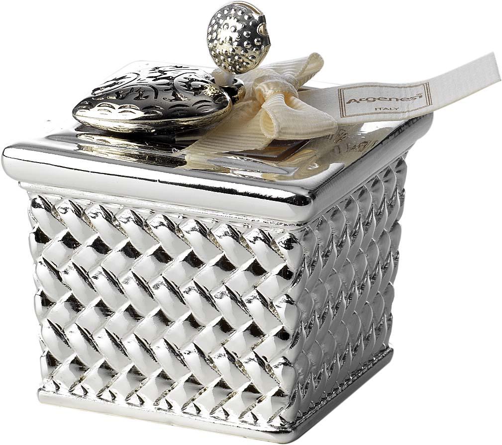 Rattan Silver-Brown Resin Candle