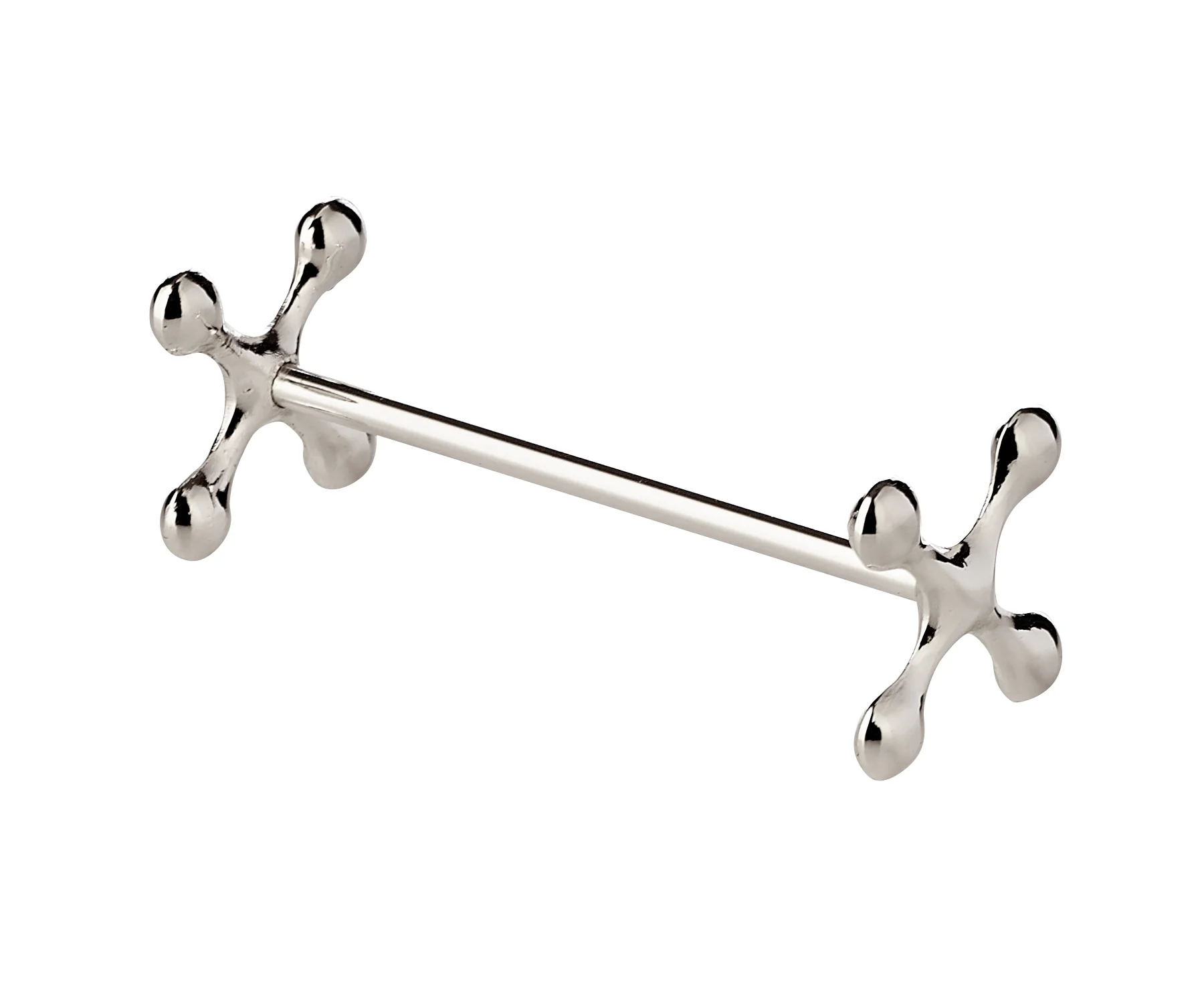 Benches Cross Knife Rest, Set of 6, Silver-Plated
