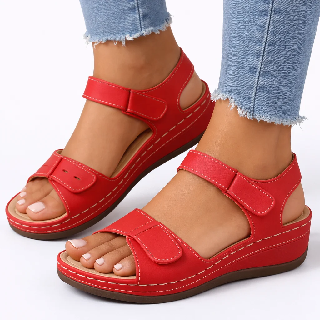 Women��s Lightweight Wedge Heel Sandals Open-Toe Design