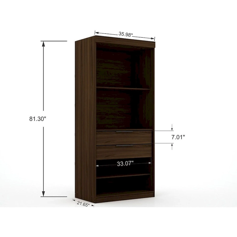 Mulberry 2.0 Modern 3 Sectional 6 Drawer Wardrobe Closet Set of 3