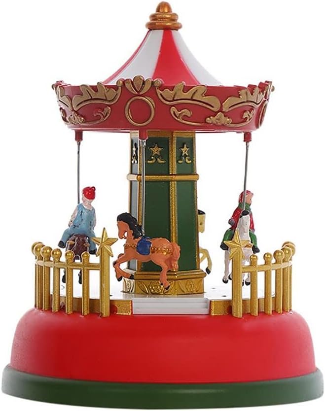 MGWYE Christmas Music Box with Light Room Decor Holiday Musical Ornaments Year Decoration Gift (Color : E)