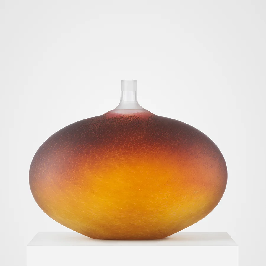 Beans Golden Brown Satin  Glass Art
