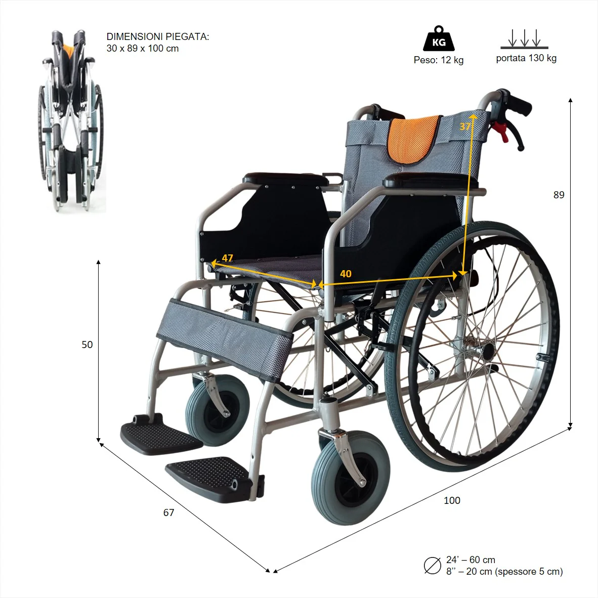 Sedia A Rotelle (Alluminio) | LIGERA