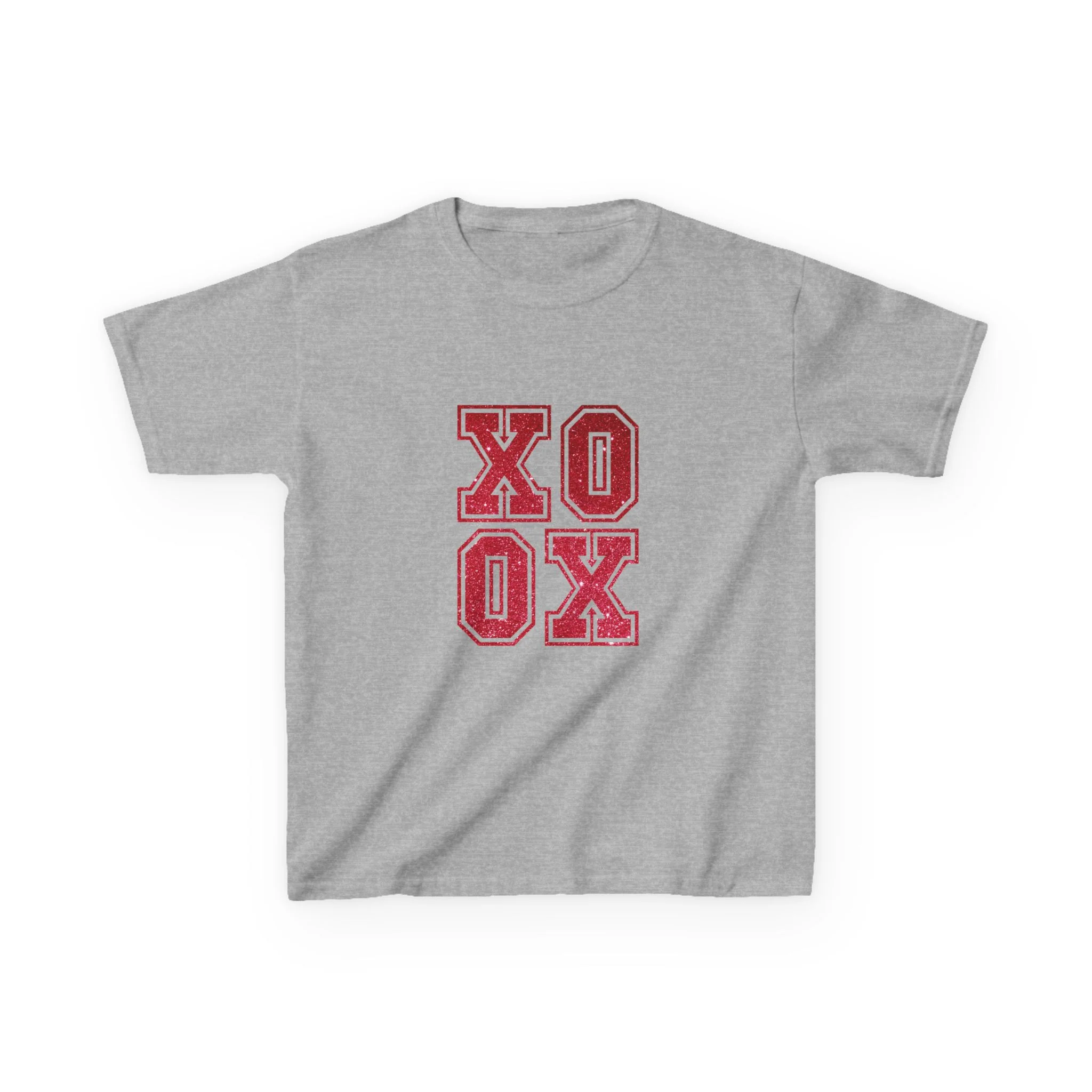 Red Varsity XOXO Kids Tee | Love Letter Graphic