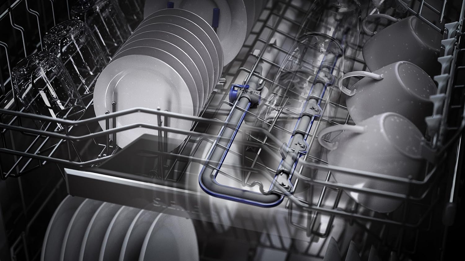 Siemens SN43ES14VE, iQ300 Smarter Geschirrspüler, Unterbau-Spülmaschine mit Besteckschublade, 60 cm, automatische Türöffnung dank autoOpen dry, besonders leise mit iQdrive-Motor, aquaStop, Edelstahl