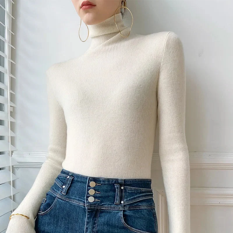 Women��s Turtleneck Sweater Lightweight Slim Fit Design