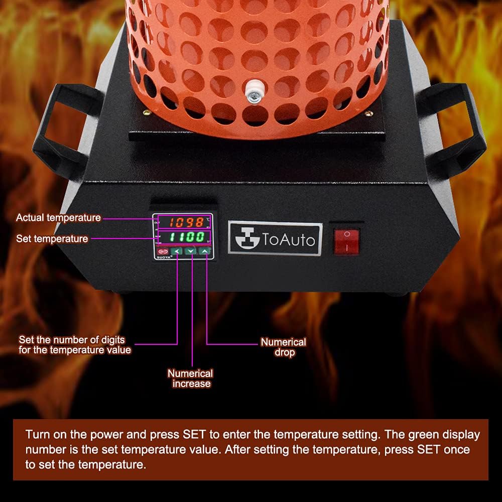 TOAUTO Gold Melting Furnace TGF3000-V1.1, 1+3KG, 1400W, 2100��F
