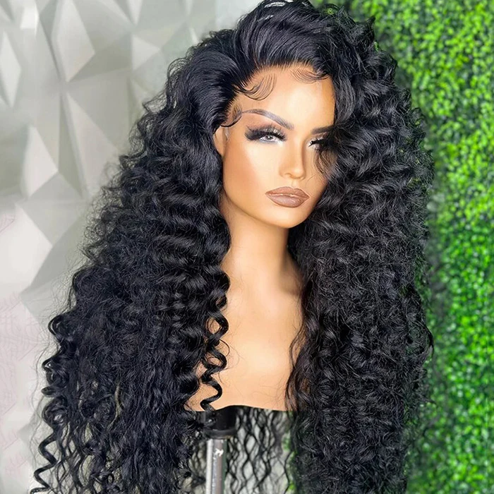 Deep Wave Human Hair Lace Front Wigs Glueless HD Lace Wig Pre Plucked