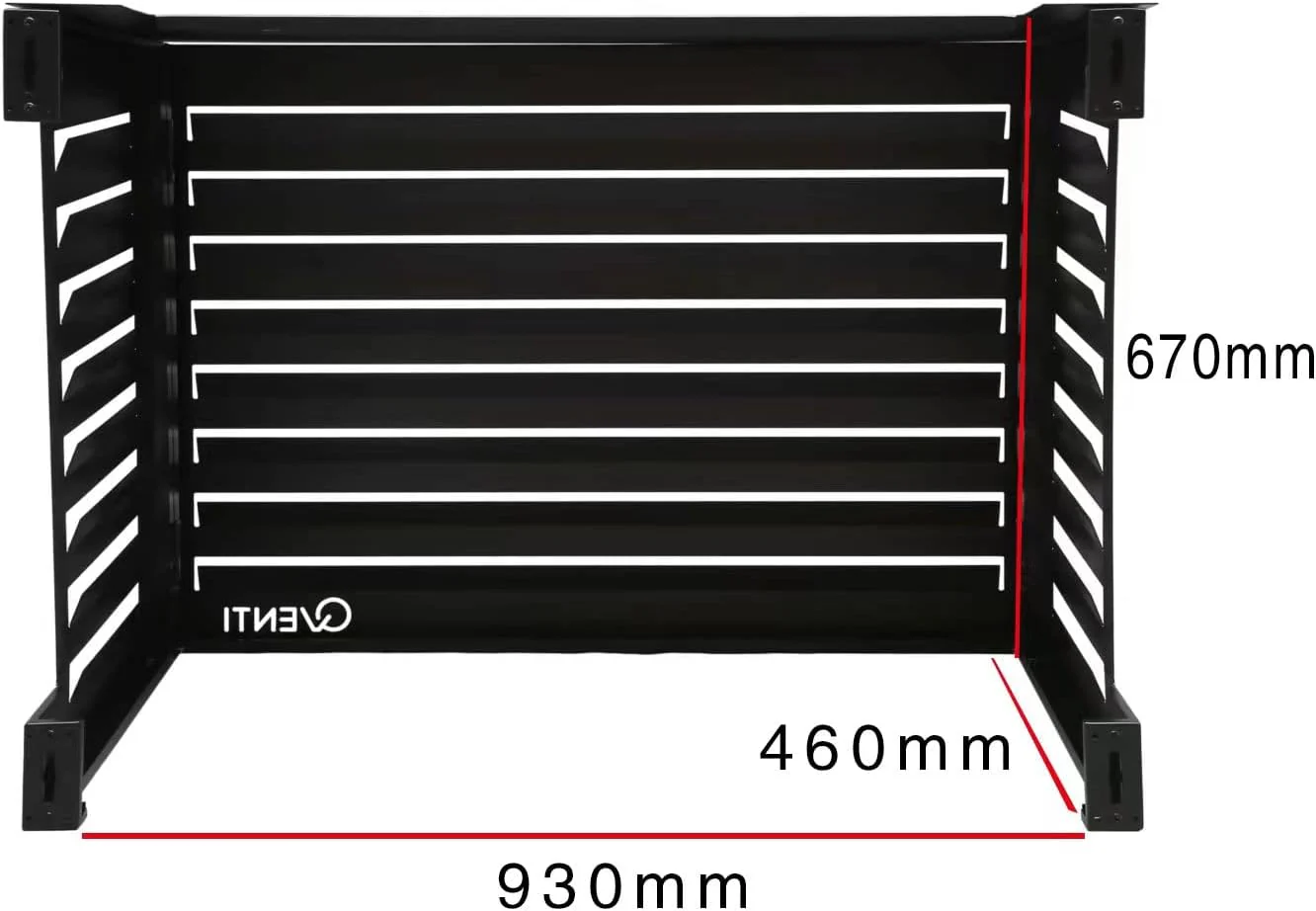 Qventi Abdeckung für Klimaanlage - Anthrazit/Grau - Aluminium - Schutzgitter - Verkleidung - Einfache Montage - Größe S - Außenmaße (LxBxH): 100 x 50 x 75 cm