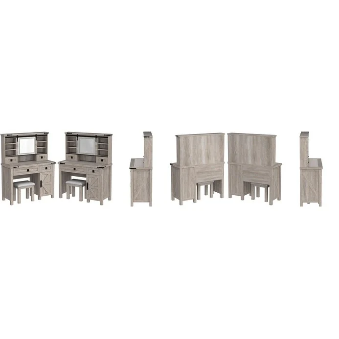 Farmhouse Makeup Vanity Desk, Vanity Table, Vanity Set, Stool Included