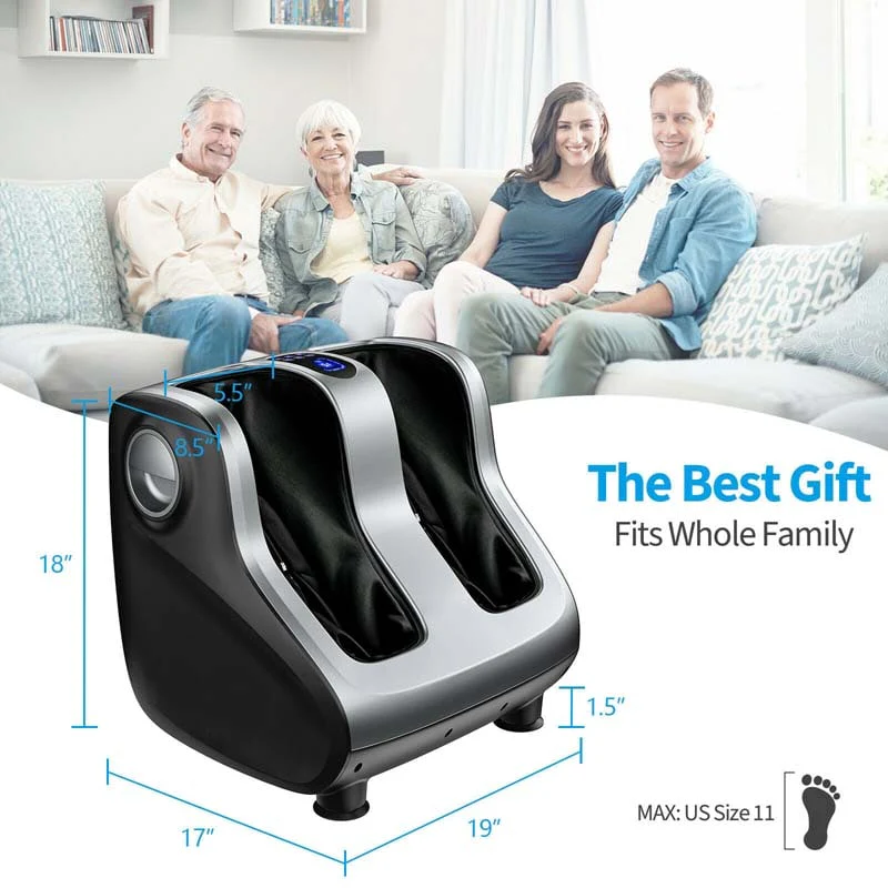 Foot Amp Calf Massager With Heat Amp Remote Shiatsu Kneading Electric Massage Machine With Adjustable Tilt Base Timer Lcd Screen