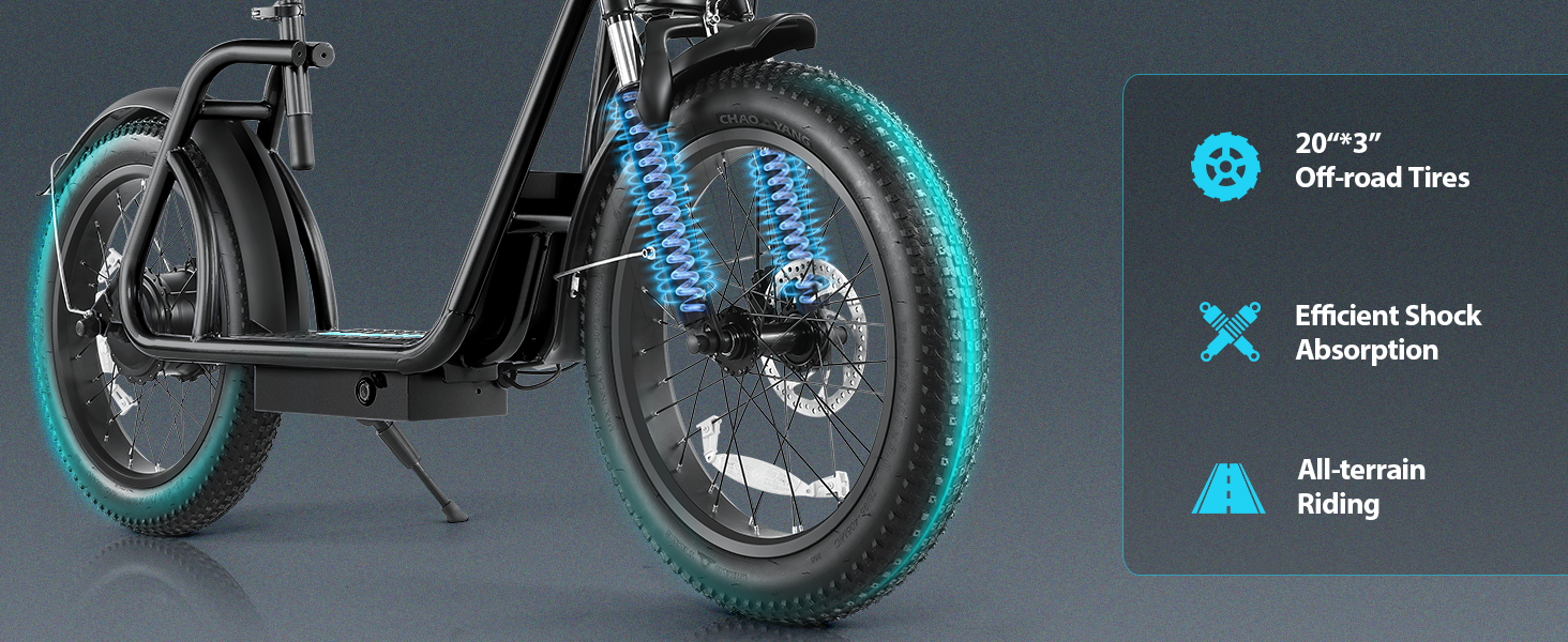 Fat Tire Electric Scooter with seat for All Terrain