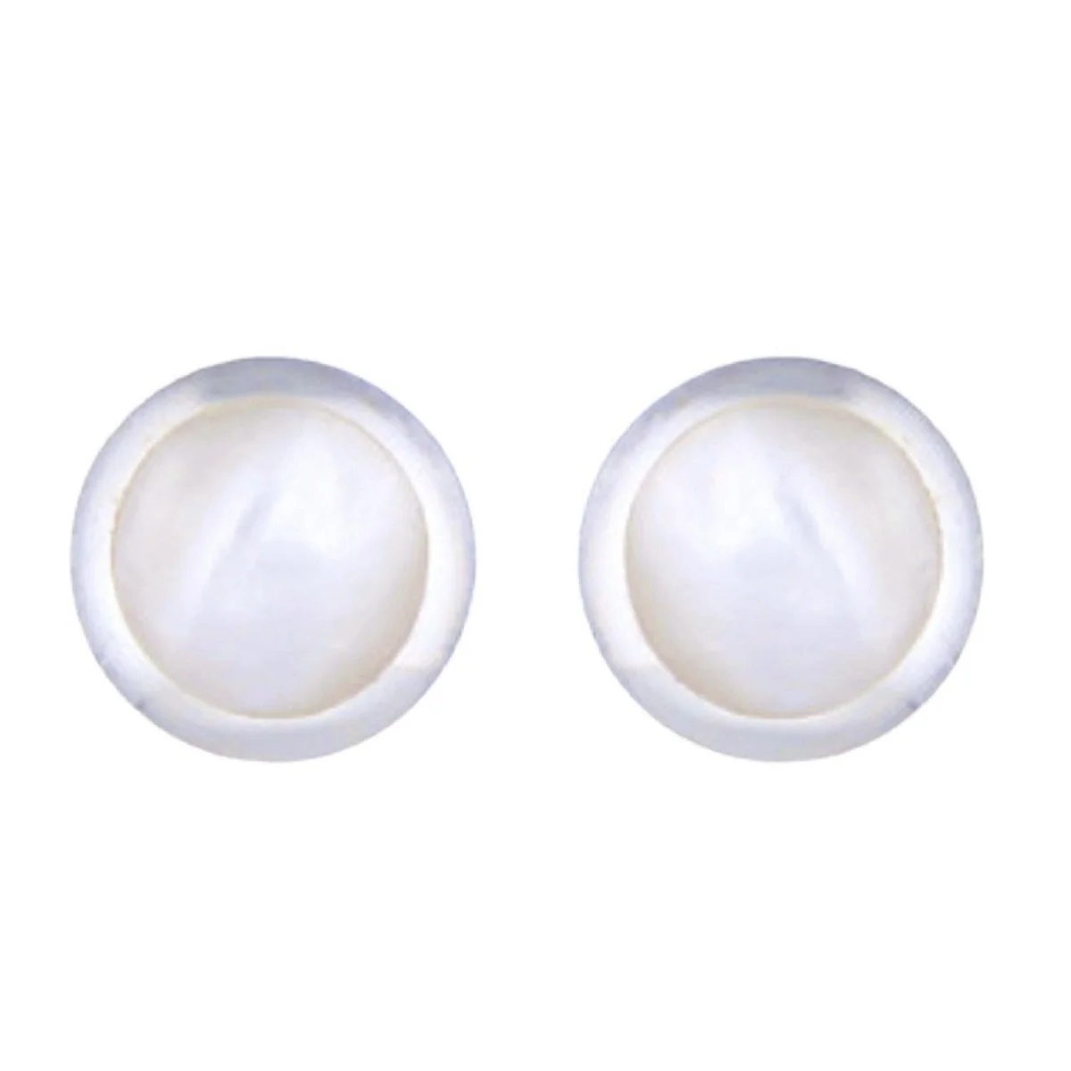 Laihas Pretty Round Mother of Pearl Stud Earrings 9mm