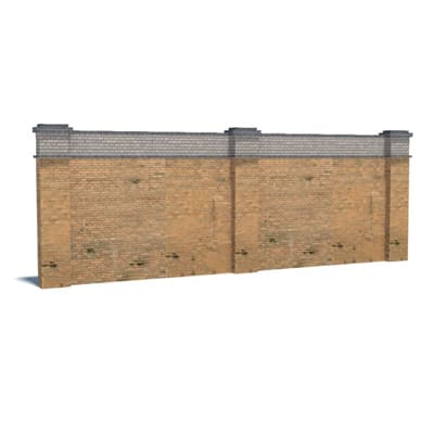 Wall (tan brick, 1 arched, 1 plain)