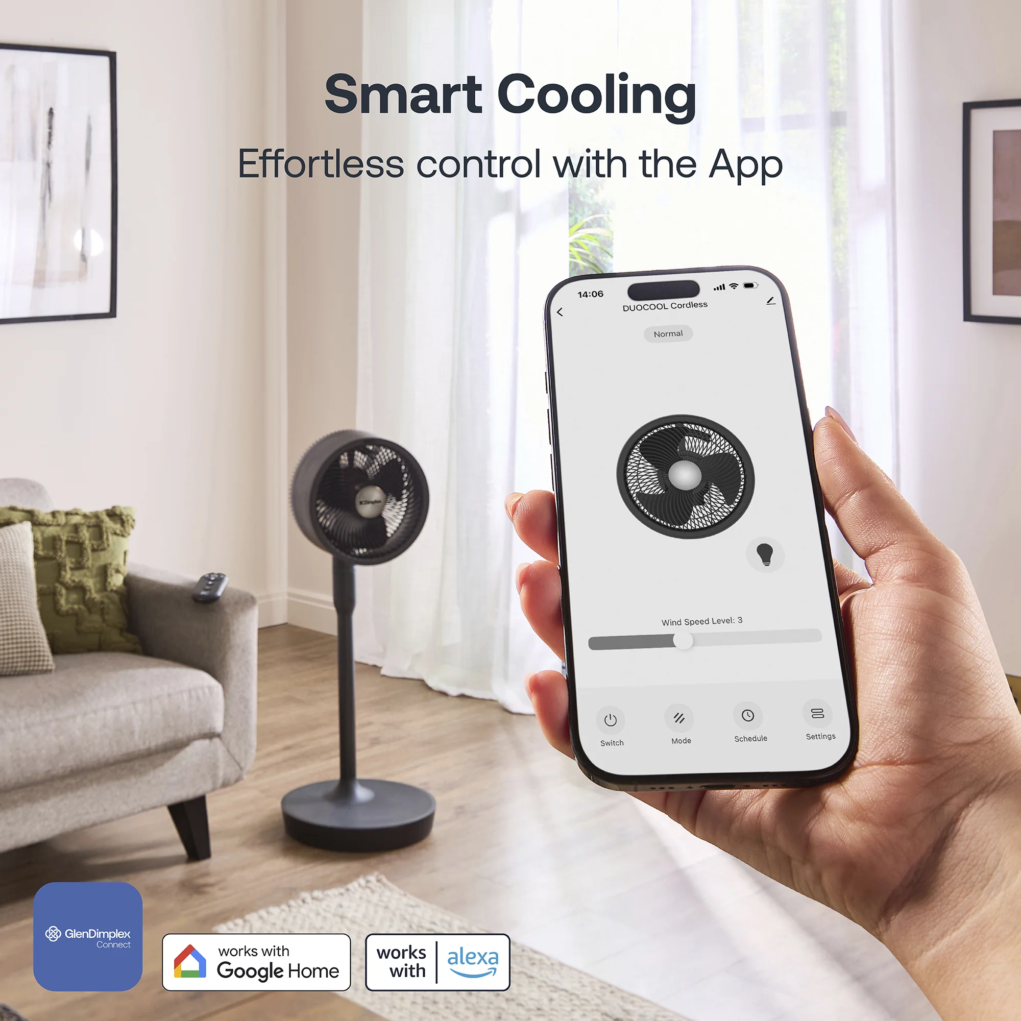 Dimplex DuoCool Smart Cordless 2-in-1 Fan
