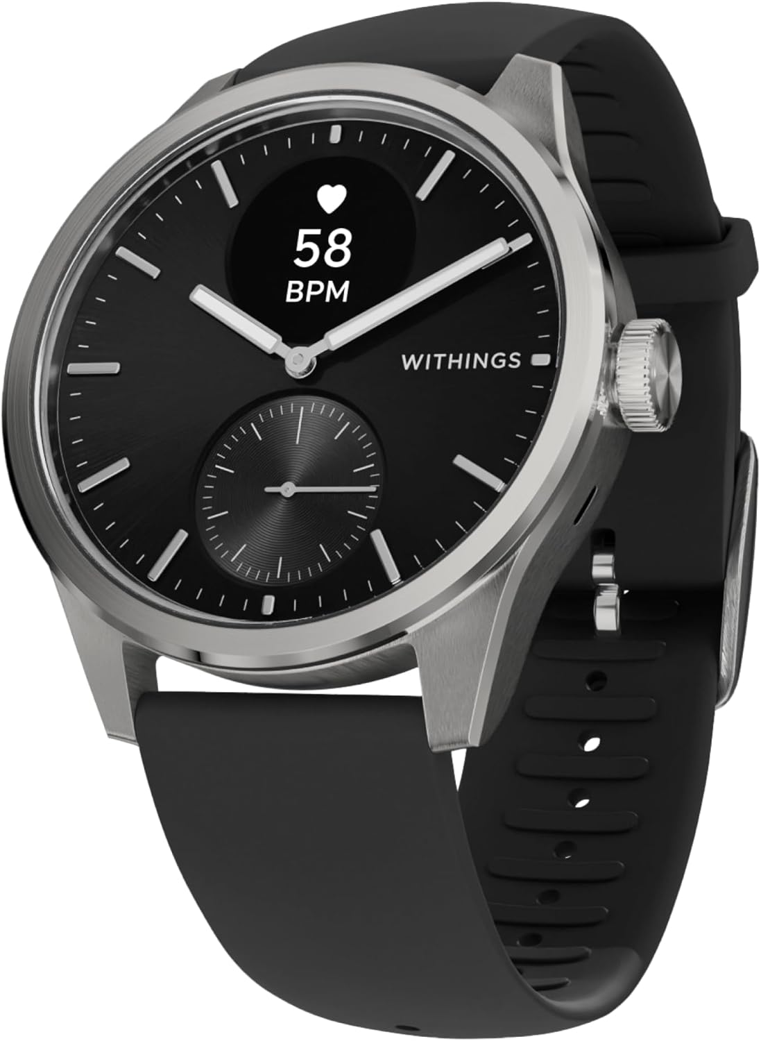 WITHINGS ScanWatch 2 - Hybrid Smart Watch  Heart Rate Monitoring  Fitness Tracker  Cycle Tracker  Sleep Monitoring  GPS Tracker  30-Day Battery Life  Android & Apple Compatible  HSA/FSA