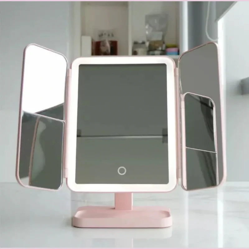 Beauty Mirror | Trifold Make-up Spiegel met driekleurige LED verlichting