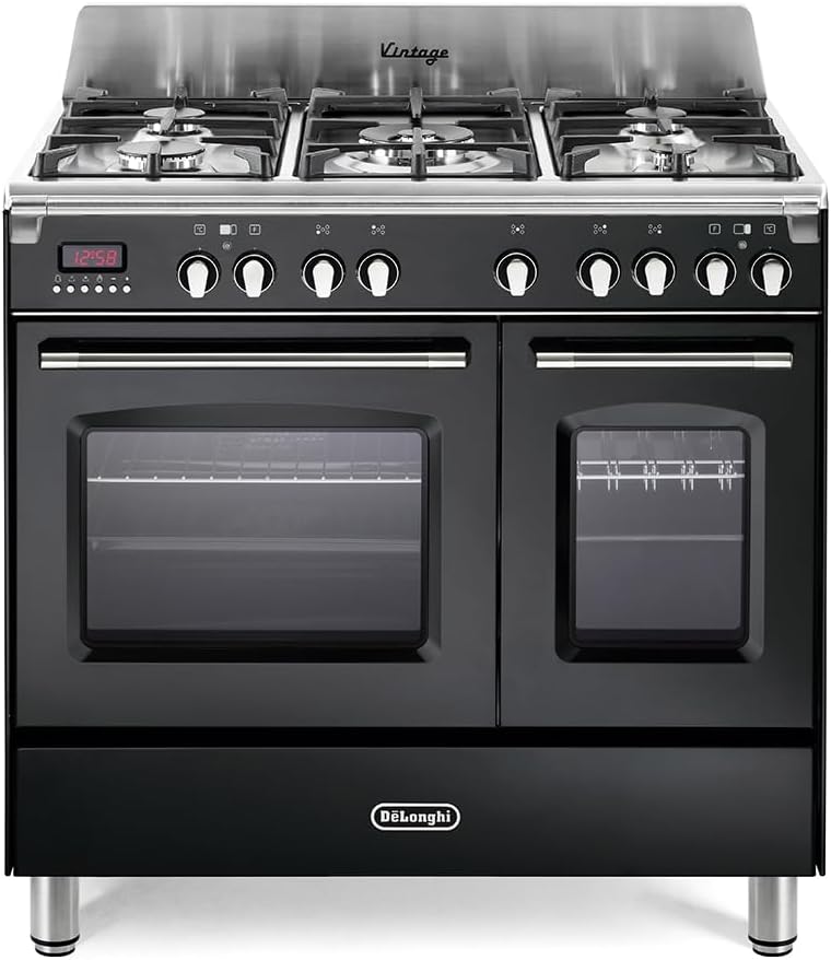 DELONGHI MEM965TNXED CUCINA FORNO PIANO COTTURA 5 FUOCHI GAS TRIPLA CORONA NERO