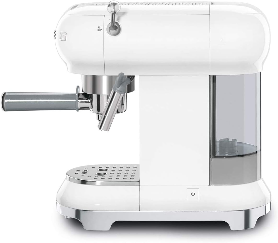 Smeg, ECF01PGEU Manual Espresso-Kaffeemaschine, Cappuccino -System, Thermoblock, groe Tassengehuse und Doppelkaffeefunktion, 1 l Wassertank, kompakte Abmessungen, 1350W, Pastellgrün